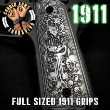 Punisher Style 1911 Grips - Billet Aluminum - Laser Engraved