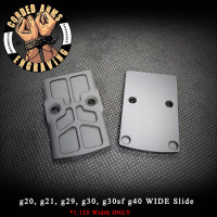 WIDE Glock Slide RMR Cover Plate Rounded g20, g21, g29, g30, g30sf, g40
