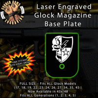 75th Ranger Regiment w/ Skull Laser Engraved Aluminum Glock Magazine Base Plates