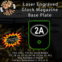 2A Oval Laser Engraved Aluminum Glock Magazine Base Plates