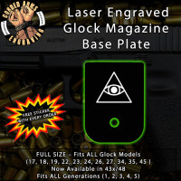 All Seeing Eye Laser Engraved Aluminum Glock Magazine Base Plates