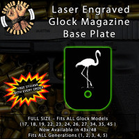 Flamingo Laser Engraved Aluminum Glock Magazine Base Plates