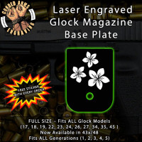 Flowers Laser Engraved Aluminum Glock Magazine Base Plates