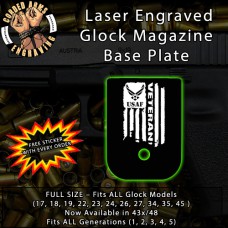 Air Force Vet Flag Laser Engraved Aluminum Glock Magazine Base Plates
