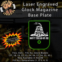 Gadsden Flag Don't Tread on Me Laser Engraved Aluminum Glock Magazine Base Plates
