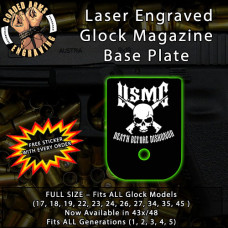 USMC Death Before Dishonor Laser Engraved Aluminum Glock Magazine Base Plates