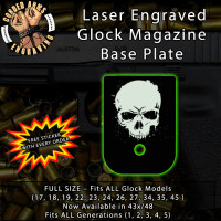 Skull 3 Laser Engraved Aluminum Glock Magazine Base Plates