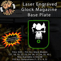 Fanged Skull Laser Engraved Aluminum Glock Magazine Base Plates