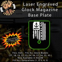 Navy Vet Flag  Laser Engraved Aluminum Glock Magazine Base Plates