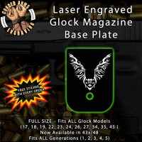 Tribal Bat Engraved Aluminum Glock Magazine Base Plates