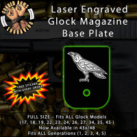 Raven Laser Engraved Aluminum Glock Magazine Base Plates