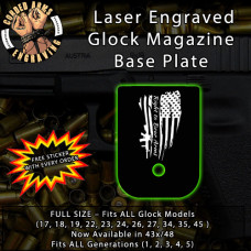 Right To Bear Arms Flag Laser Engraved Aluminum Glock Magazine Base Plates