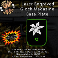 Tiger Lily Laser Engraved Aluminum Glock Magazine Base Plates