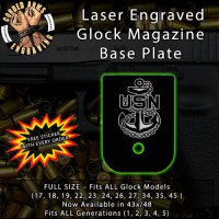 US Navy Anchor Laser Engraved Aluminum Glock Magazine Base Plates
