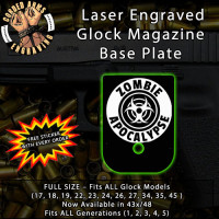 Zombie Apocalypse Laser Engraved Aluminum Glock Magazine Base Plates
