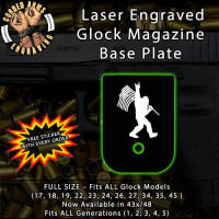 Rock On Big Foot Laser Engraved Aluminum Glock Magazine Base Plates