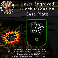 Aces & Eights Laser Engraved Aluminum Glock Magazine Base Plates