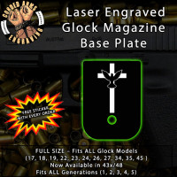 Dove Cross 2  Laser Engraved Aluminum Glock Magazine Base Plates