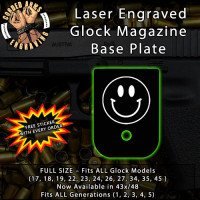 Smiley Face Laser Engraved Aluminum Glock Magazine Base Plates