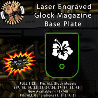 Hibiscus Laser Engraved Aluminum Glock Magazine Base Plates