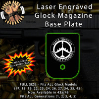 Peace Bomber B52 Laser Engraved Aluminum Glock Magazine Base Plates