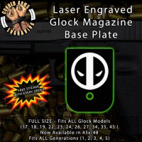 Deadpool Laser Engraved Aluminum Glock Magazine Base Plates