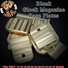 Full Sized Magazine Base Plate Brass Blanks for Glock (10pk)