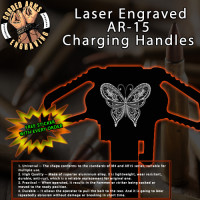 Butterfly 1 Laser Engraved Charging Handle
