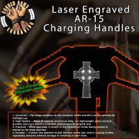 Celtic Cross Laser Engraved Charging Handle