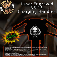 Aces of Spades Skull Laser Engraved Charging Handle