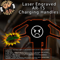 Angry Face Laser Engraved Charging Handle