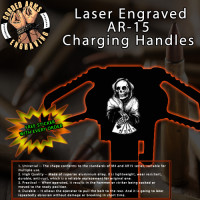 Playing with Death Laser Engraved Charging Handle