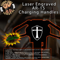 Knights Templar Shield Laser Engraved Charging Handle