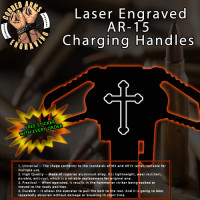 Orthodox Cross Laser Engraved Charging Handle