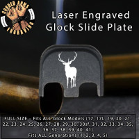 Bull Elk Laser Engraved Glock Slide Plate
