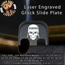 Marine's Skull Laser Engraved Glock Slide Plate