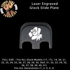Rose Laser Engraved Glock Slide Plate