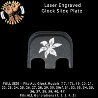 Tiger Lily Laser Engraved Glock Slide Plate