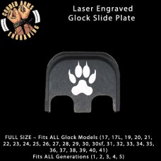 Wolf Paw Laser Engraved Glock Slide Plate