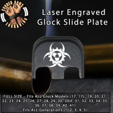 Biohazard Punk Gears Laser Engraved Glock Slide Plate