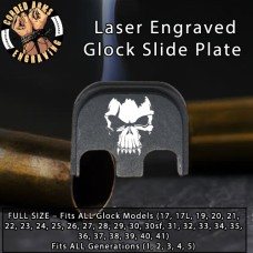 Fanged Skull Laser Engraved Glock Slide Plate
