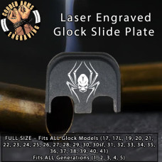 Spider Skull Laser Engraved Glock Slide Plate