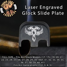 Twin Dragons Laser Engraved Glock Slide Plate