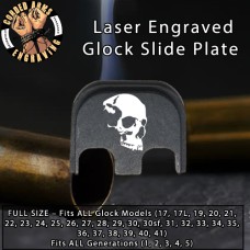 Sideview Skull Laser Engraved Glock Slide Plate