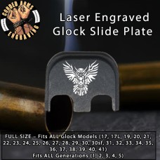 Tribal Owl Laser Engraved Glock Slide Plate
