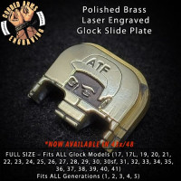 ATF Guy Laser Engraved Glock Slide Plate - Brass