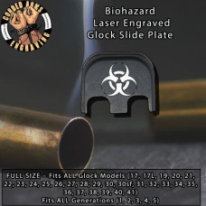 Biohazard Laser Engraved Glock Slide Plate