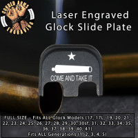 Come & Take It Cannon Laser Engraved Glock Slide Plate