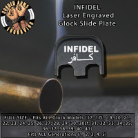 Infidel Laser Engraved Glock Slide Plate