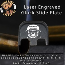 Air Force Vet Skull Laser Engraved Glock Slide Plate